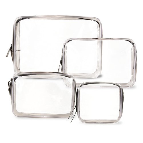 Ovenot 4 Pcs Clear Makeup Bags with Zipper, Makeup Cosmetic Bag for Women Men, Makeup Bag for Travel, Bathroom