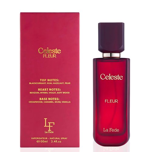 Celeste Fleur 100ml EDP La Fede by Khadlaj - Perfume for Women - Blackcurrant Violet and Cedar- Over Red Juicy Accords with Warm Woody Vanilla Scent