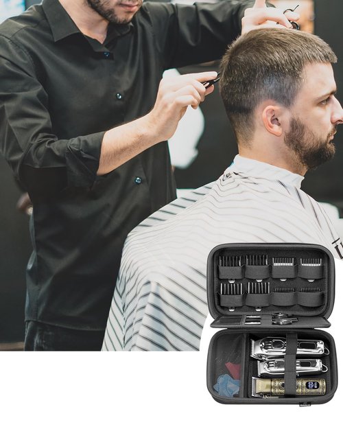 RAIACE Hard Storage Case Compatible with Hair Clippers, Protective Carrying Bag for Barber Accessories/for Guard Grooming Kits. (case only) - Black