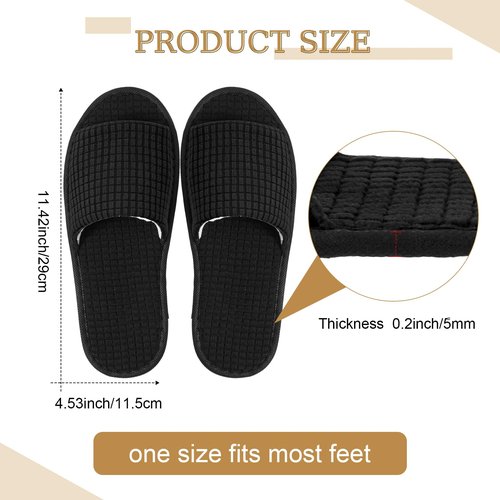 Bunnycool 12 Pairs Disposable Slippers for Guests Open Toe Spa Slippers Bulk Disposable Sandals Soft Fleece for Man Women Spa Hotel Wedding Shoeless Home(Beige, Khaki, Light Gray, Black)
