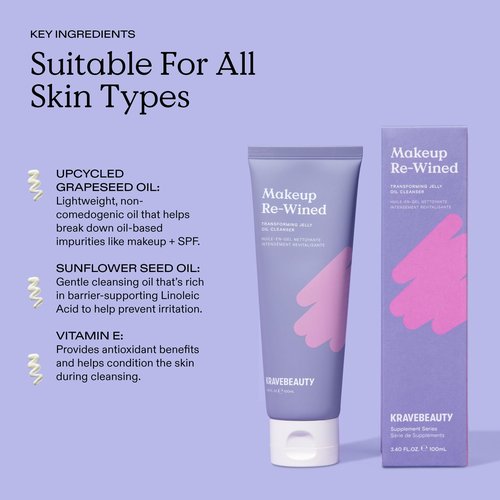 KraveBeauty Double Cleanse Duo, Makeup Re-Wined + Matcha Hemp Cleanser, Gentle Makeup Remover & Hydrating Cleanser, Hydrates and Preps Skin, Vegan & Cruelty Free, 3.38 fl oz 4.05 fl oz