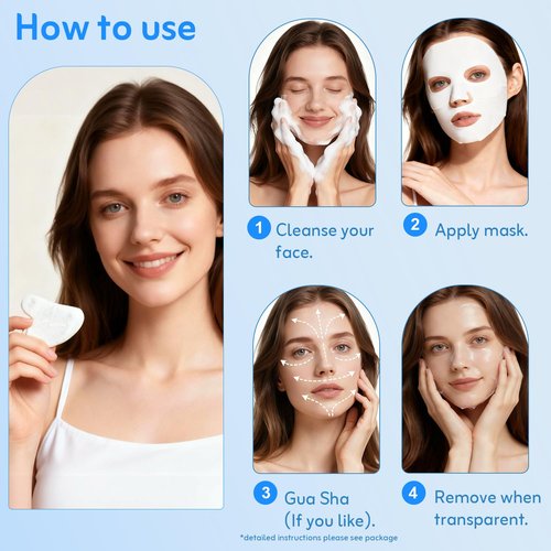 Dewdrop Micro-collagen Hydrating Face Mask by TEQUElA - Two-Piece Transparent Sheet Mask Turns Clear in 30-60 Minutes with 5D Hyaluronic & Tremella Essence for Deep Hydration & Glow