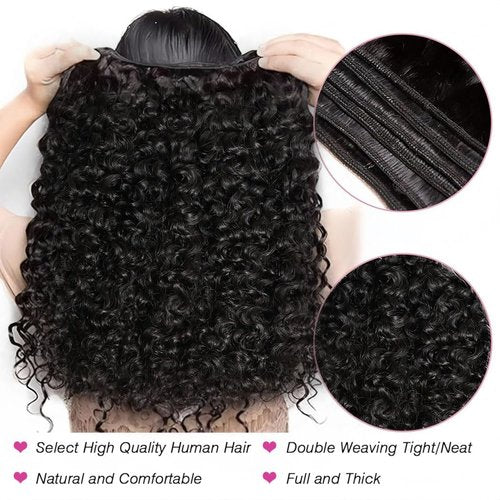 VIPbeauty Burmese Curly Human Hair Bundles One Curly Bundles Unprocessed 3C4A Burmese Raw Hair Extension Real Human Hair 16A Natural Color Spiral Hair Weft Extensions Quick Weave Bundle 14 Inch