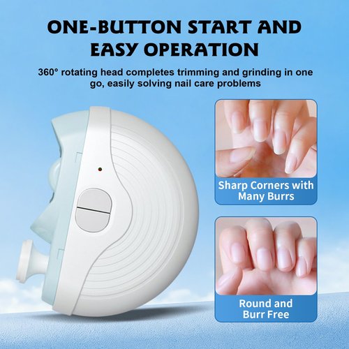Electric Nail Clipper, 3 Speeds Strong Power Electric Smart Nail Clippers, 2 in 1 Automatic Nail Trimmer with Polishing, Electric Nail Clippers for Seniors Seniors, Kids, Adults
