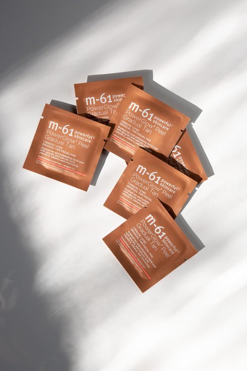 m-61 PowerGlow Peel Gradual Tan | 1-Minute, 1-Step Exfoliating Facial Peel To Build A Streak-Free Radiant Glow. With Glycolic and Salicylic Acid. Dermatologist & Allergy Tested - 10 Treatments