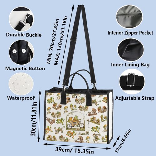 WZMPA Funny Frog Cosmetic Bag Frog Fans Gift Humor Frog Character Makeup Zipper Pouch Bag Frog Merchandise (Frog BG)