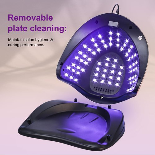 PUSHUJIA 300W Professional Nail Lamp - Fast Curing, Auto Motion Sensor, 4 Timer Settings, 72 LED Even Coverage for Gel Polish - Salon & Home Use