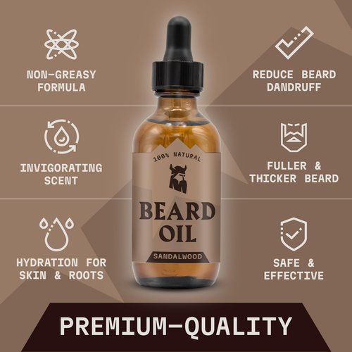 Striking Viking Beard Oil Sandalwood (2oz) & Beard Wash Sandalwood (17oz)