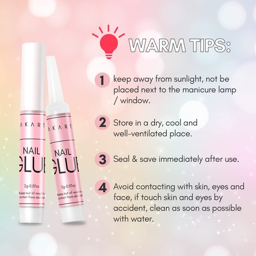 Makartt Super Strong Nail Glue: 100PCS Long Lasting Professional Adhesive for Acrylic and Press on Nails Repair, 0.07oz Supplies for DIY Salon and Home Use
