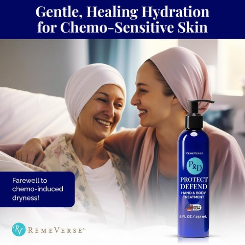 RemeVerse Protect & Defend Hand and Body Treatment Lotion - Moisturizer for Chemotherapy and Sensitive Skin - Hydrating and Nourishing Body Skin Care - Gentle & Fragrance-Free - Made in USA - 8 oz