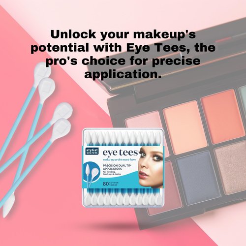 Fran Wilson EYE TEES COTTON TIPS 80 Count (6 PACK) - Precision Makeup Applicator, Double-sided Swabs with Pointed and Rounded Ends for Perfect Blending, Effective Cleaning and Precise Touch-ups