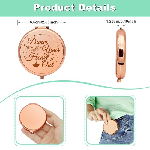 Dance Lover Gift Dancing Gift for Girls Dance Gifts for Women Compact Makeup Mirror for Dancing Teacher Folding Makeup Mirror for her Inspirational Present for Women Girl Birthday Graduation
