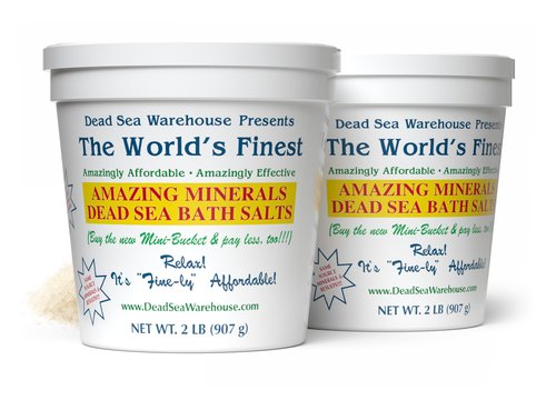 Dead Sea Warehouse - Dead Sea Salts for Soaking - 100% Dead Sea Mineral Bath Salts - Great for Soothing Muscles Aches, Relaxation, Alleviate Skin Issues - Unscented - 2 lbs - 2 Pack