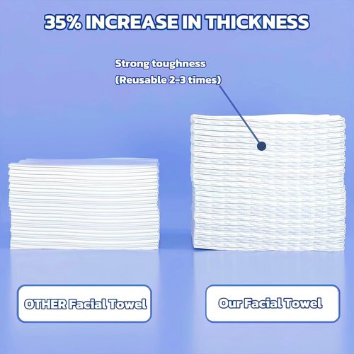 Disposable Face Towel 600 Count, Soft Cotton Clean Skin Face Towels, Dry Wipes Cotton Facial Towels Wash Cloths Tissue Thickened, Face Towelettes Disposable for Makeup Remover, Cleansing and Skincare