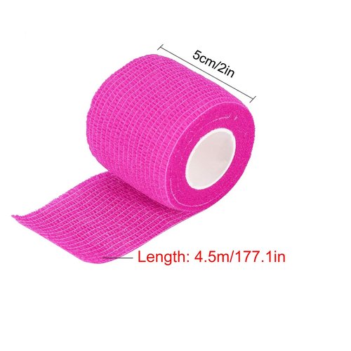 VideoPUP 24PCS Tattoo Grip Cover Wrap,Phosphor Pink&Purple Disposable Cohesive Tattoo Grip Cover Elastic Bandage Handle Grip Tube for Tattoo Machine Tattoo Grip Accessories