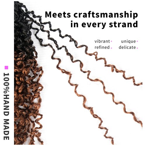 12 Inch Yanky Twist Crochet Hair 9 Packs (270 Strands Total) Pre-looped Yankee Twist Hair Crochet Braids for Women,Senegalese Twists Crochet Hair with Curly Ends Synthetic Crochet Braids (OT1B/30)