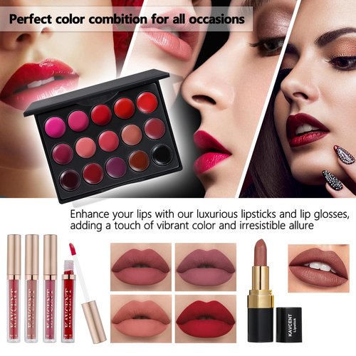 Full Makeup Kit for Girls - Eyeshadow Palette, Lip Gloss & Lipstick, Makeup Brushes, Foundation, Concealer, Mascara, Powder, Makeup Bag