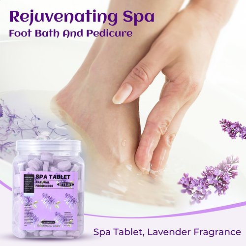 BTTEUYE Foot Pedicure Soak,Natural & Refreshing,Relieve Fatigue,Soothe & Protect Feet,Lavender Scent,350-Count
