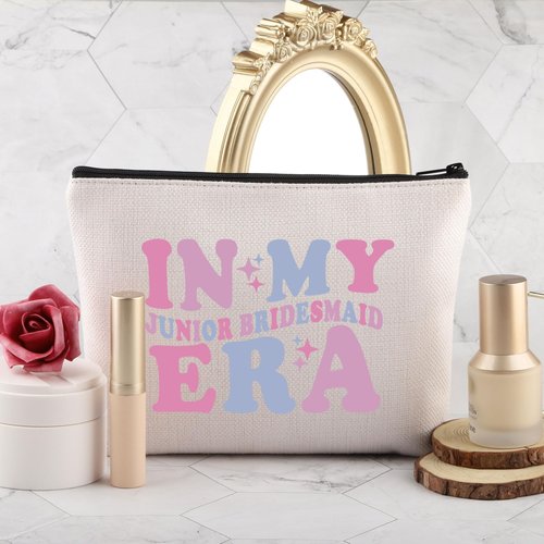 PLITI Junior Bridesmaid Gift Wedding Party Gift Bridal Shower Gift In My Junior Bridesmaid Er Makeup Bag From Bride (Junior Bridesmaid Er bag)