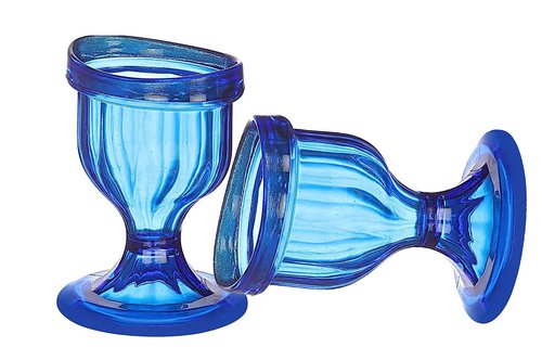 Blue Colored Eye Wash Cup for Effective Eye Cleansing - Eye Shaped Rim, Snug Fit, Perfect Eye wash kit (Set 2 Pcs)