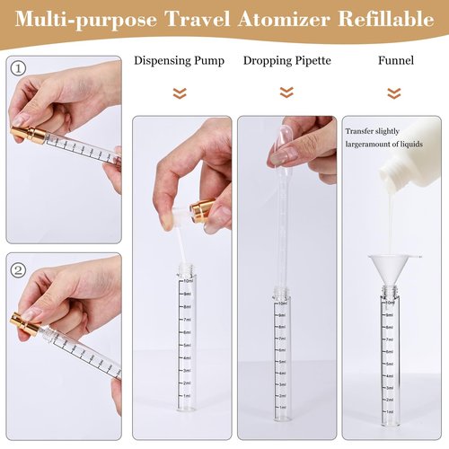 Beomeen 36Pcs 10ML Clear Glass Perfume Travel Refillable Spray Bottles, Mini Perfume Bottle Empty, Portable Cologne Atomizer Sprayer Travel Size Containers Refill Bottles Kit for Toiletries Dispenser