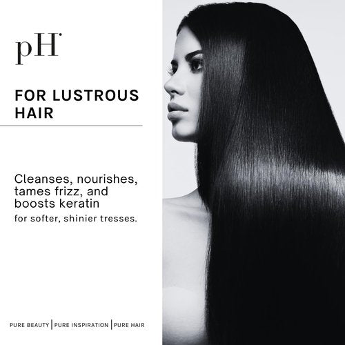 pH PURE HAIR Argan & Keratin Shampoo - Deeply Hydrating & Moisturizing Hair Shampoo for Damaged, Color-Treated Hair - Adds Shine, Strength & Softness - 8.45 oz