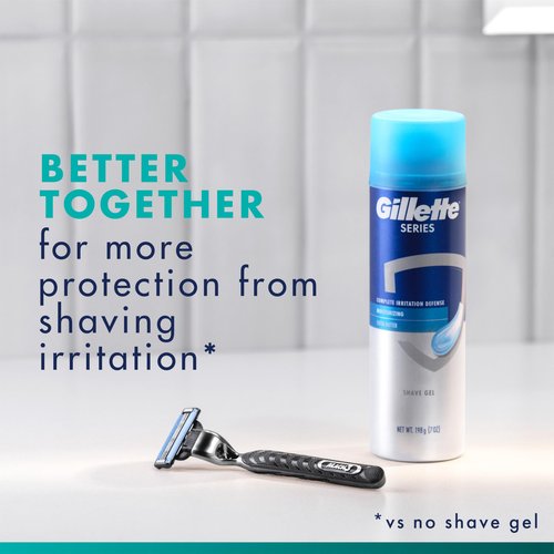 Gillette Mach3 Shaving Razor for Men, 1 Razor Gillette 3-Blade Handle for Men’s Grooming, 10 Razor Blade Refills, Lubrication Strip