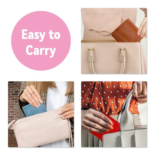 LINKIM BOLLY 10 Pcs Small Pocket Makeup Bag Portable Mini Pouch No Zipper Self-closing Waterproof Pocket Pu Leather Cosmetic Bag for Jewelry Lipsticks Daily Saving Women & Girl Gift (4.4 * 4.5inches)