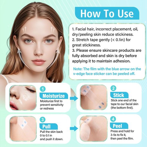 Face Tape, Face Lift Tape Invisible, Neck Lifting Strips Invisible, Facelift Tapes for Face Facial Strips for Lifting Loose Sagging Skin, Wrinkles, Jowl, Eye, Double Chin (1 Count (Pack of 172))