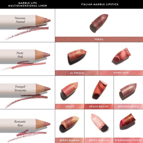 LAURA GELLER Marble-ous Lip Duo | Italian Marble Sheer Lipstick, Dolce + Marble Lips Multidimensional Liner, Tranquil Terracotta