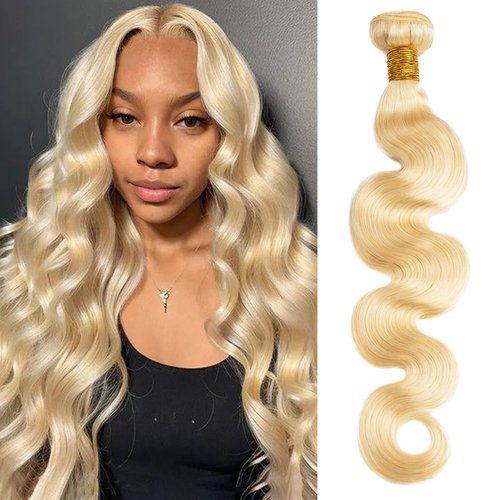 613 Blonde Bundles Human Hair Body Wave Single Bundle 20 Inch 12A Grade 100% Unprocessed Human Hair Brazilian Virgin Hair Weave 613 Body Wave Bundles Machine Double Weft 100G