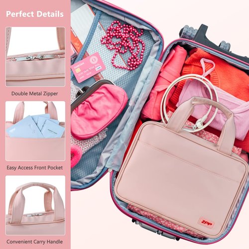 Travel Toiletry Bag,Hanging Toiletry Bags for Traveling Women, Water-resistant Makeup Cosmetic Bag Travel Organizer for Accessories, Shampoo, Full-size Container, Toiletries
