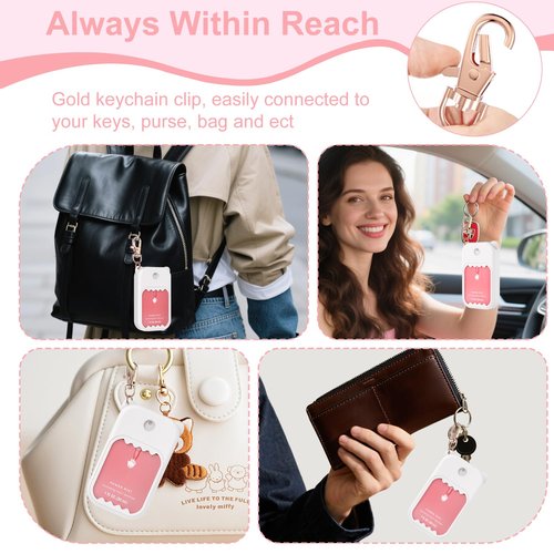 taessv Hand Sanitizer Spray Case for Touchland Silicone Touchland Case Keychain Cute Hand Sanitizer Spray Holder Compatible with Touchland Power Mist Gentle Mist Glow Mist, White