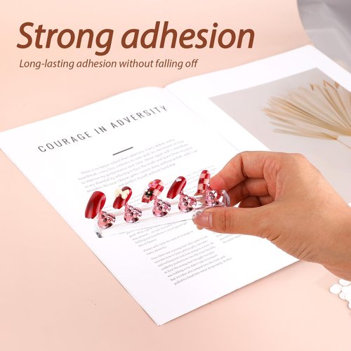 600 Pcs False Tip Double Sided Adhesive Tapes for Nail Art Holder Pre-cut Display Strips