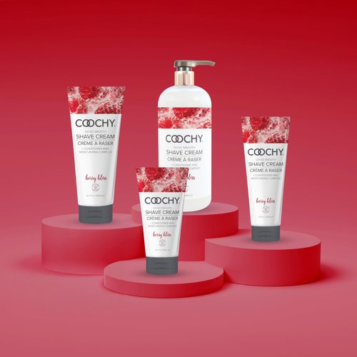 Coochy Shave Cream - Moisturizing Shave Lotion - Gentle Intimate Shaving Cream - For Bikini Area, Underarms, Legs & More - Rash-Free, Hydrating Formula - Berry Bliss - 32 oz