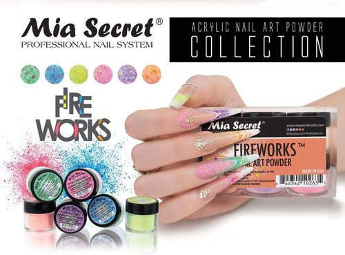 Mia Secret 6PC Fireworks Acrylic Art Powder Made in USA