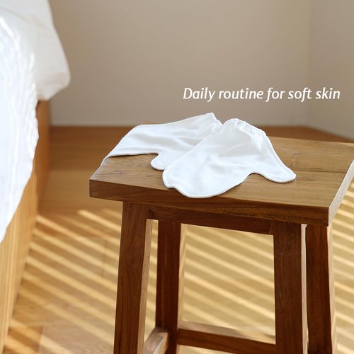Manu&Pod Medium 3 Pairs 100% Organic Cotton Moisturizing Gloves for Dry Hands, Eczema, Psoriasis l Overnight Cream for Women & Men l Wristband, White
