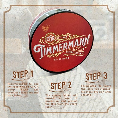 WhollyKaw Shaving Soap | Luxury Dense, Rich & Creamy Lather Tallow Wet Shave Puck Notes of Rum, Vanilla, Tobacco, Cinnamon, Woody, Powdery scent. | Grooming and Skincare for Men 4 oz - Timmermann Red