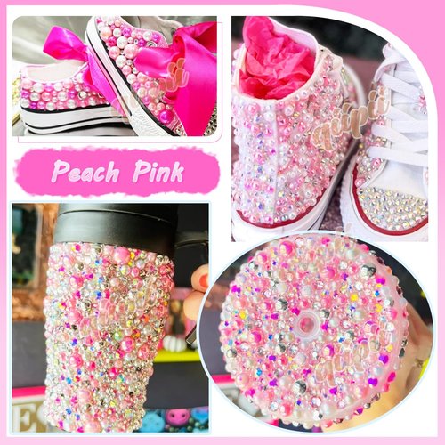 qiipii 3mm-10mm Flatback Pink Pearls and Resin Rhinestones w B7000 Jewelry Glue for Bedazzling Crafting White AB Half Pearls Gems Stones Diamonds Charms for Face Eyes Makeup Tumblers Bottles Beauty
