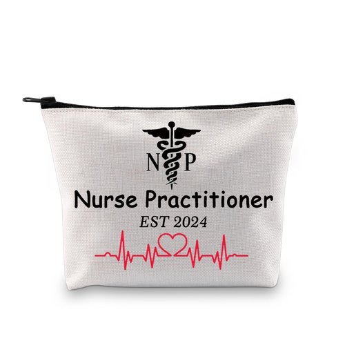 MBMSO Nurse Practitioner Gifts Makeup Bag NP Gifts for Nurses Cosmetic Bags Nurse Practitioner Travel Bag Zipper Pouch Case (NP24 bag)