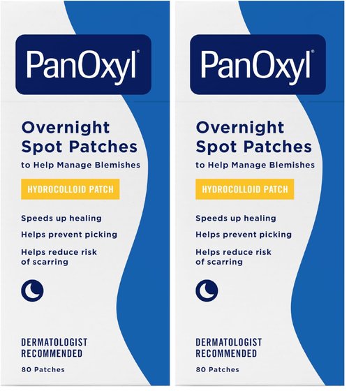 PanOxyl PM Overnight Spot Patches, Advanced Hydrocolloid Healing Technology, Fragrance Free, 80 Count (Pack of 2)