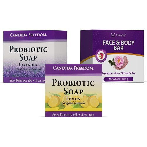 Massey’s CF 100% Natural Probiotic Soap - Lemon and Lavander Body Soap - Sensitive Skin Face Wash with AcneZero Skin Cleanser