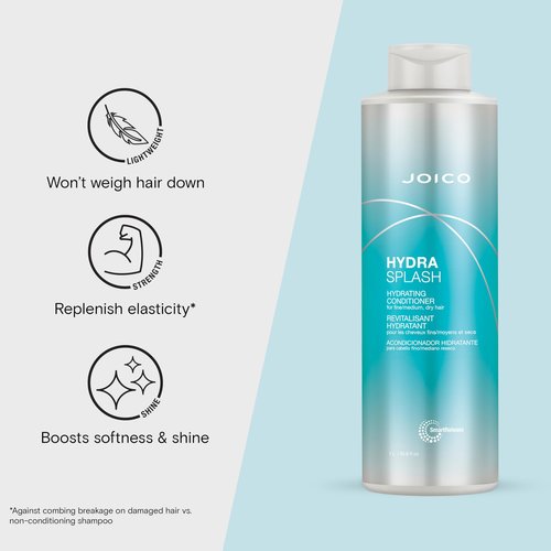 Joico HydraSplash Hydrating Conditioner | For Fine, Medium, Dry Hair | Replenish Moisture | Add Hydration & Softness | With Sea Kelp & Coconut Water | 33.8 Fl Oz