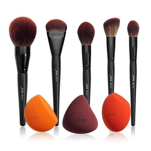 Jessup Face Makeup Brushes Set T273 with Makeup Sponge SP013