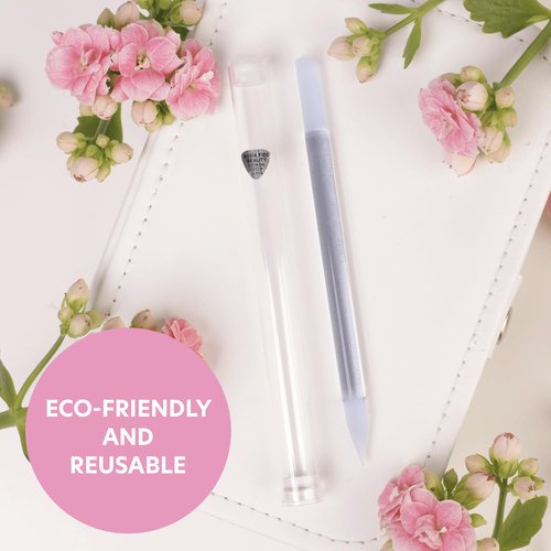BONA FIDE BEAUTY Blue Czech Glass Nail File Kit 3-Pieces- Glass Curved File (Ergo File), and Cuticle Pusher