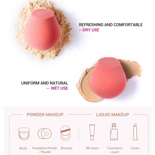 Jessup Professional Makeup Brushes Set Black 21Pcs T271 with Makeup Blender Sponge Red 1Pack SP002