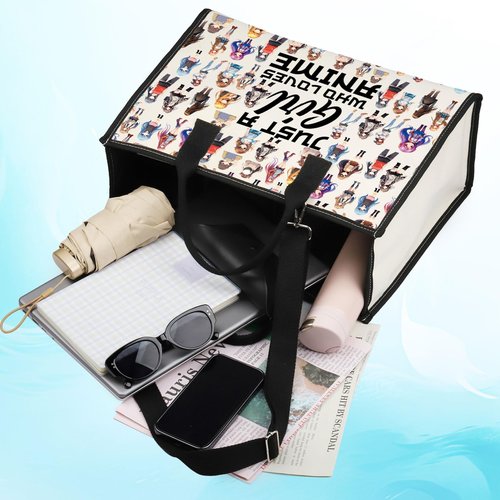 LEVLO Anime Fans Makeup Bag - Lover Gift Cosmetic Bag for Women, Cartoon Makeup Bag (Loves Anime LT)