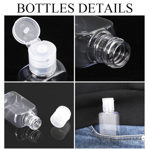 Boao 150 Pcs 1 oz/30 ml Portable Travel Bottle Clear Plastic Empty Bottles Refillable Reusable Bottles Containers for Travel Outdoor Camping Business Trip