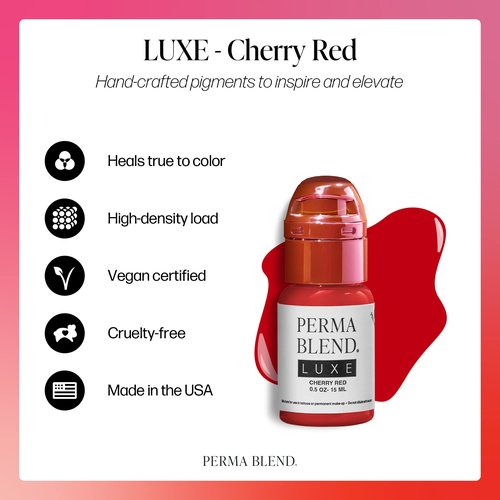 Perma Blend Luxe - Cherry Red - Vegan Lip Tattoo Ink - Deep Red Microblading Pigment with a Cool Base - for Lip Blush & Permanent Makeup - Cruelty-Free (0.5 oz)