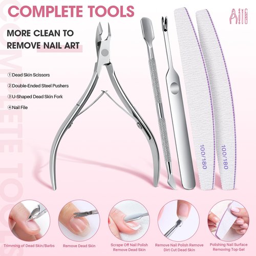 Automatic Upgraded Gel Nail Polish Removal Electric Steam Remover Machine Set, Various Gel Nail Chips Without Harming Hands Remover Tools Set